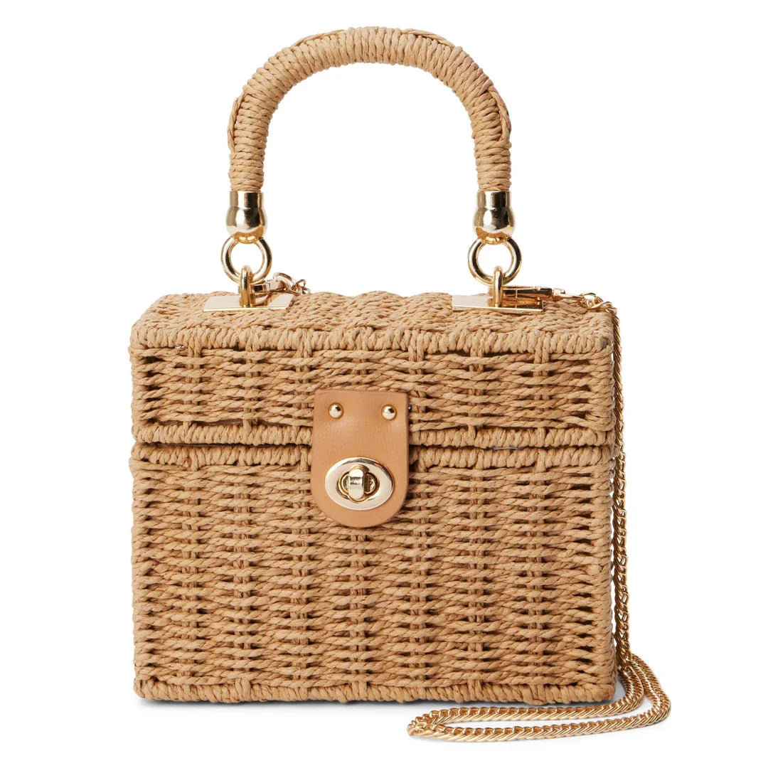 Stylish straw beach bag with detachable strap, perfect for Kiwi summer adventures