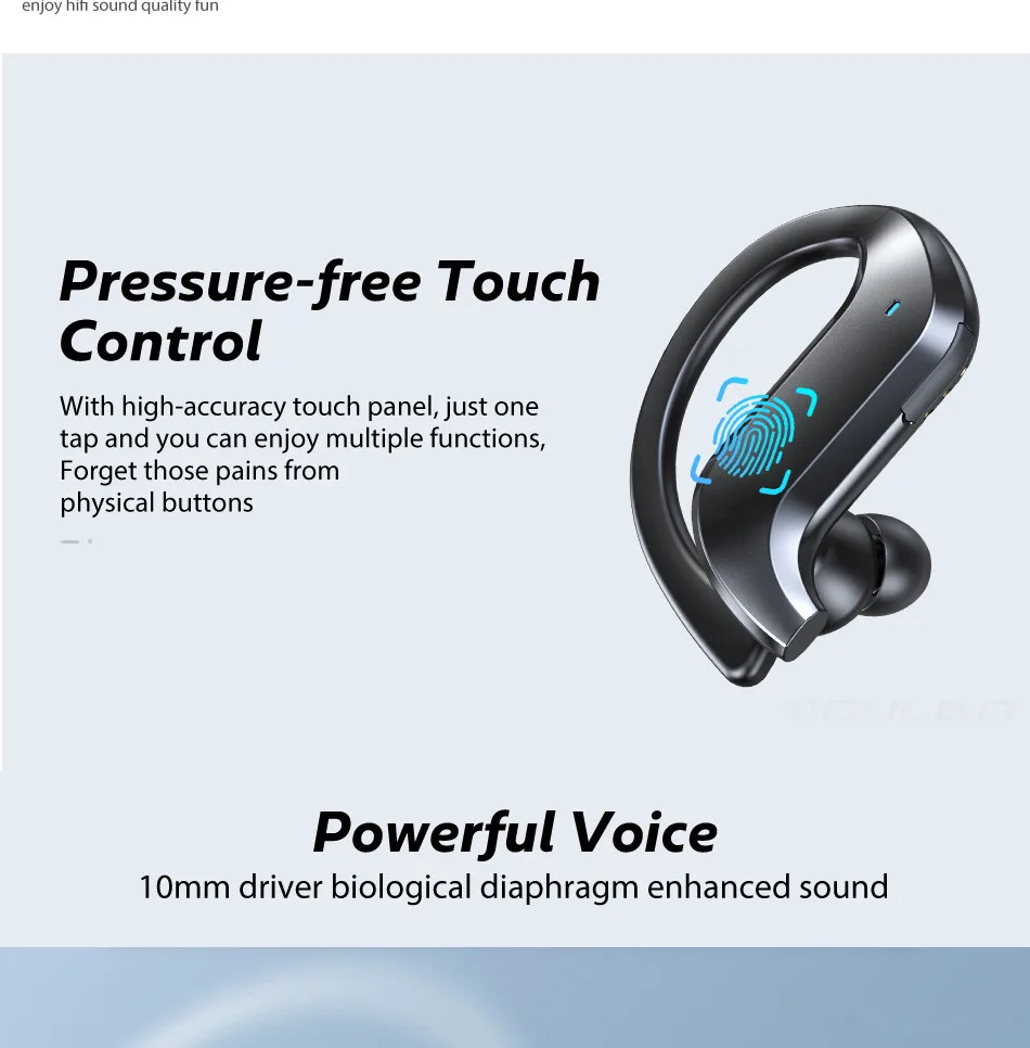 VOULAO TWS 9D Audio Wireless 5.0 Bluetooth Earphones with Charging Case