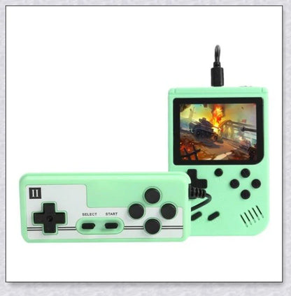 Tinytendo handheld game console with 400 classic retro games, vibrant 3-inch screen, and sleek ultra-thin design for portable gaming fun.