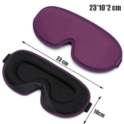 3D Memory Foam Silk Sleep Mask in Purple - Ultra Soft, Breathable, and Adjustable Eye Mask for Uninterrupted Sleep