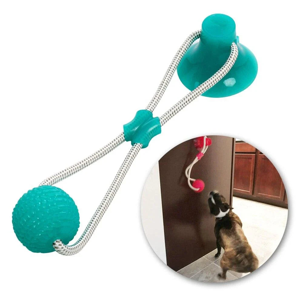 Versatile teeth-cleaning toy for pets, made with durable PVC materials in a bright green color