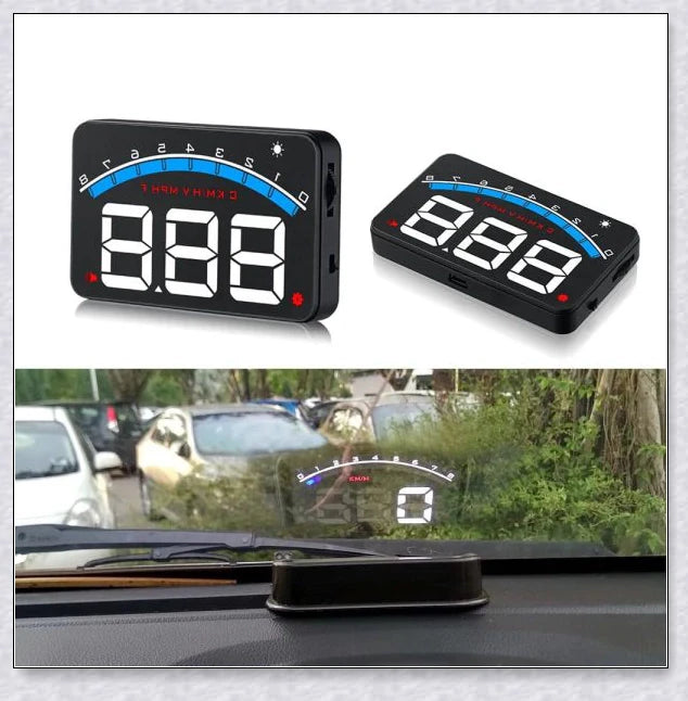 Windshield Speed Projector displaying driving data on vehicle windscreen, designed for safe and convenient driving in New Zealand