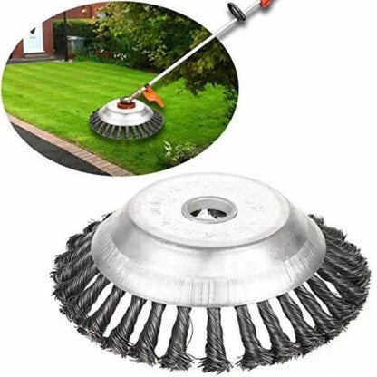 Durable steel wire garden weed brush lawn mower for efficient backyard maintenance and cleanup