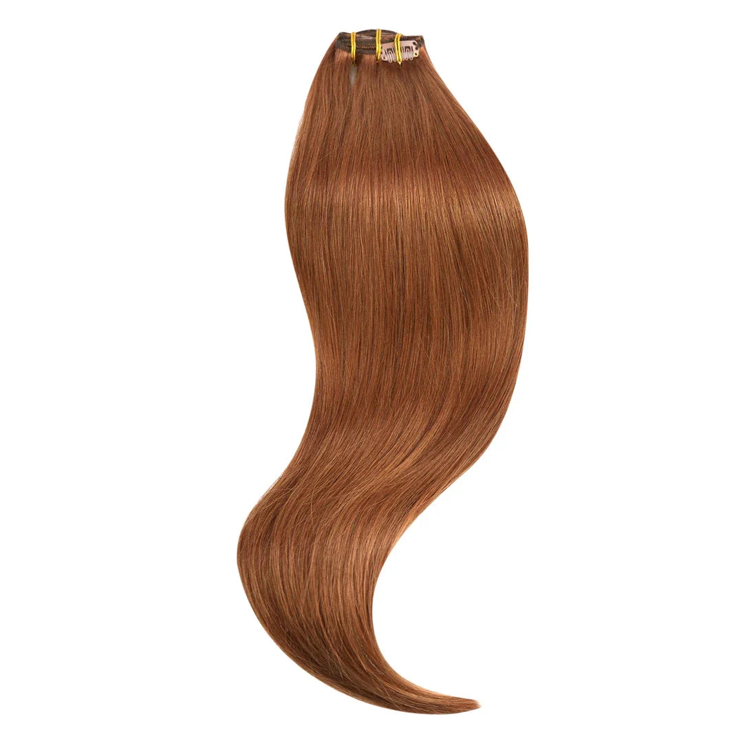 12-inch Clip-In Human Hair Extensions in Balayage Highlight Blonde for voluminous, glamorous hairstyles