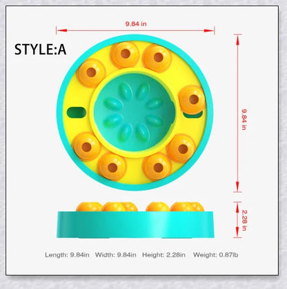 Wisdom Dog Toys Slow Leakage Feeding Training - An interactive dog toy with a rotating food turntable and slow food bowl to stimulate your pup's mind and encourage healthy eating.