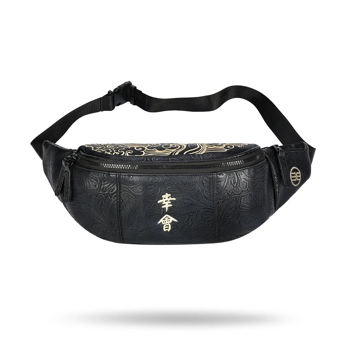 Stylish Kiwi chest bag with Chinese-inspired embroidered patterns, made of durable PVC material for long-lasting use.