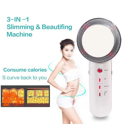 3-in-1 ultrasonic cavitation slimming and anti-cellulite device with EMS, infrared, and massage technologies for body contouring and skin rejuvenation