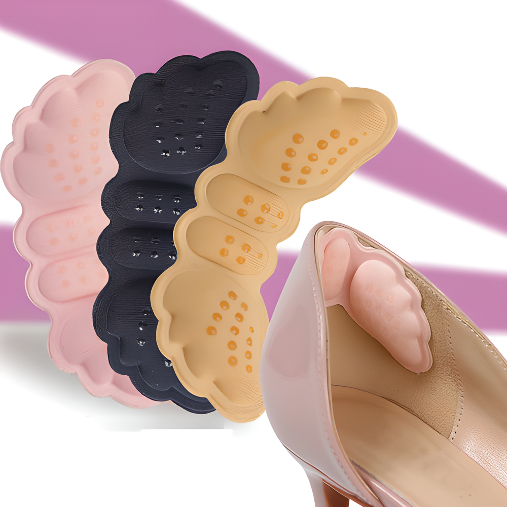 Comfortable, wing-shaped heel cushions in various colors and sizes for maximum foot support and pain relief