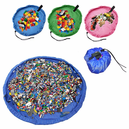 2-in-1 Portable Kids Play Mat and Storage Bag in Blue, 150cm Diameter