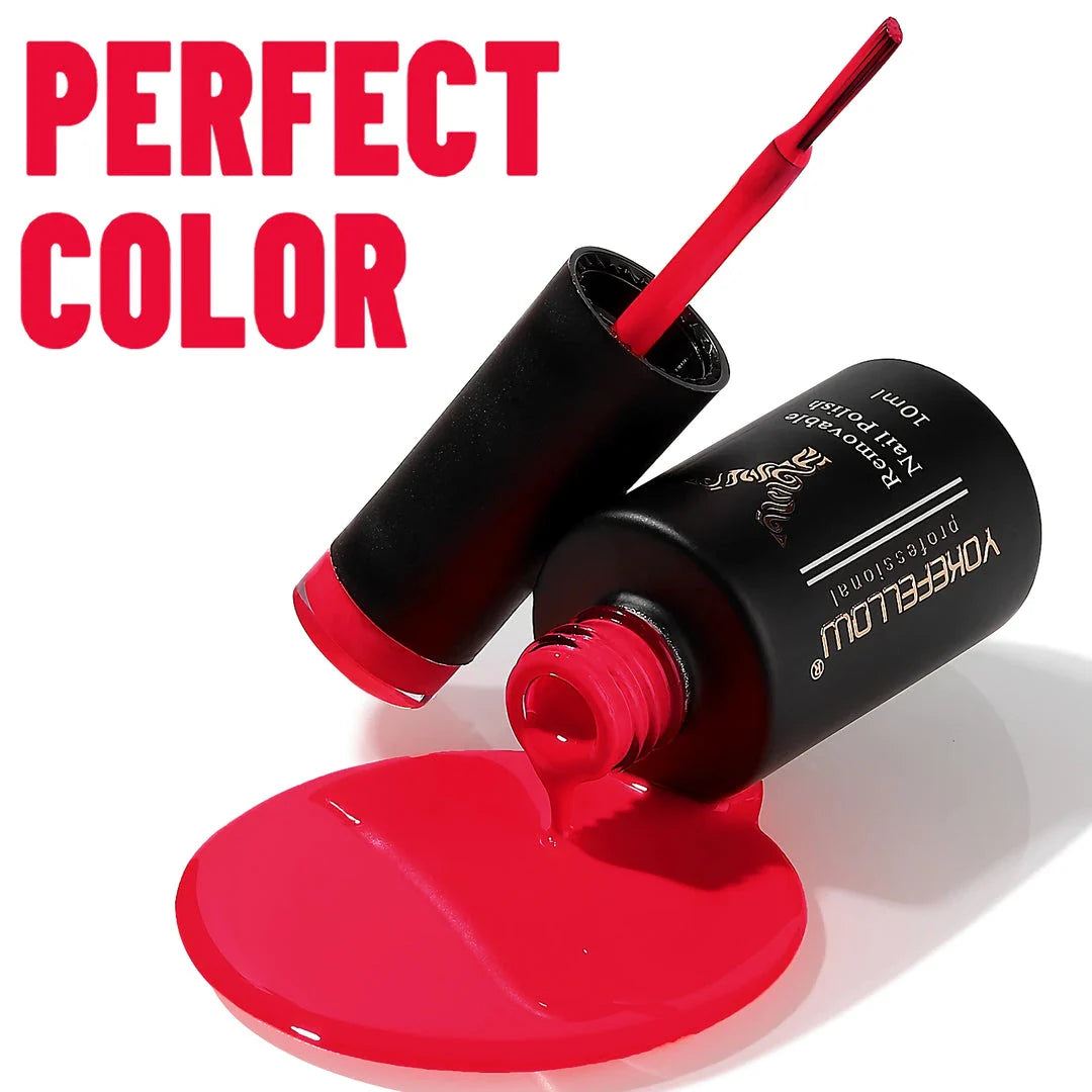 A bottle of Vivid Red Gel Nail Polish, perfect for creating a stylish and long-lasting Kiwi manicure at home.