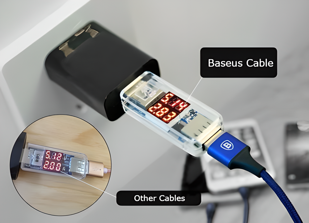 3-in-1 Super Fast Charge Cable with USB, Type-C, and Lightning connectors for charging multiple devices simultaneously