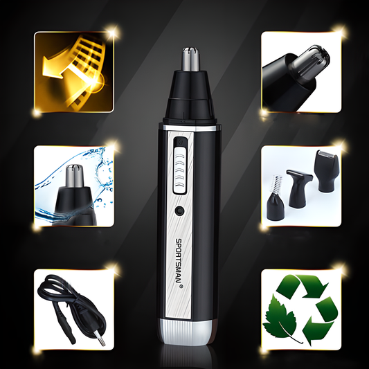 4-in-1 Rechargeable Electric Shaver and Trimmer Set with Stainless Steel Blades and 360° Rotating Head