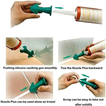 Versatile Caulk Nozzle and Scraper Tool Set for Smooth Caulk Application and Finishing