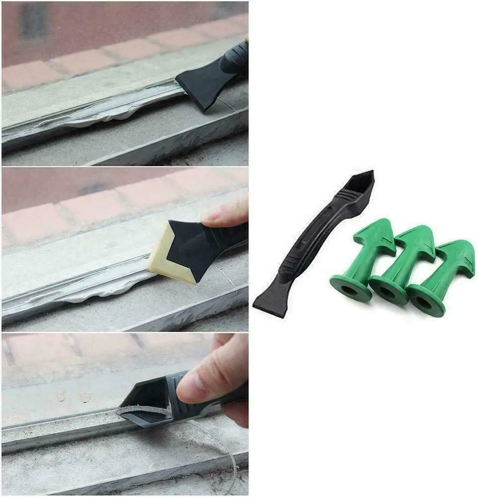 Versatile Caulk Nozzle and Scraper Tool Set for Smooth Caulk Application and Finishing