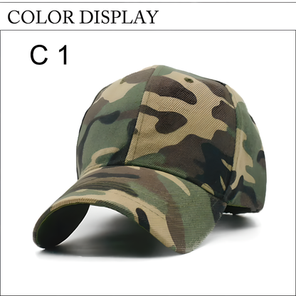 Tactical Camouflage Baseball Cap with adjustable band and durable cotton-polyester blend for Kiwi outdoor adventures