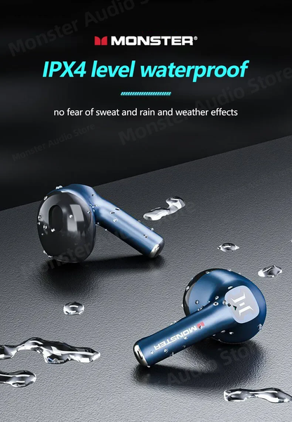 Monster Wireless Bluetooth 5.2 Earphones with Noise Cancelling, Waterproof, and Innovative Charging Chamber