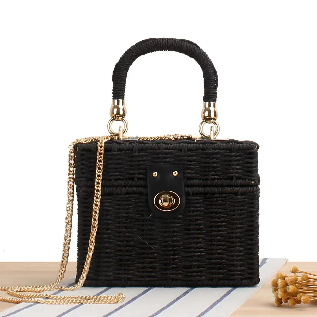 Stylish straw beach bag with detachable strap, perfect for Kiwi summer adventures