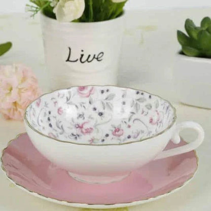 Classic Vintage Ceramic Tea Set with Elegant Floral Design, Durable Construction, and Generous Cup Size