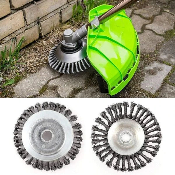 Durable steel wire garden weed brush lawn mower for efficient backyard maintenance and cleanup