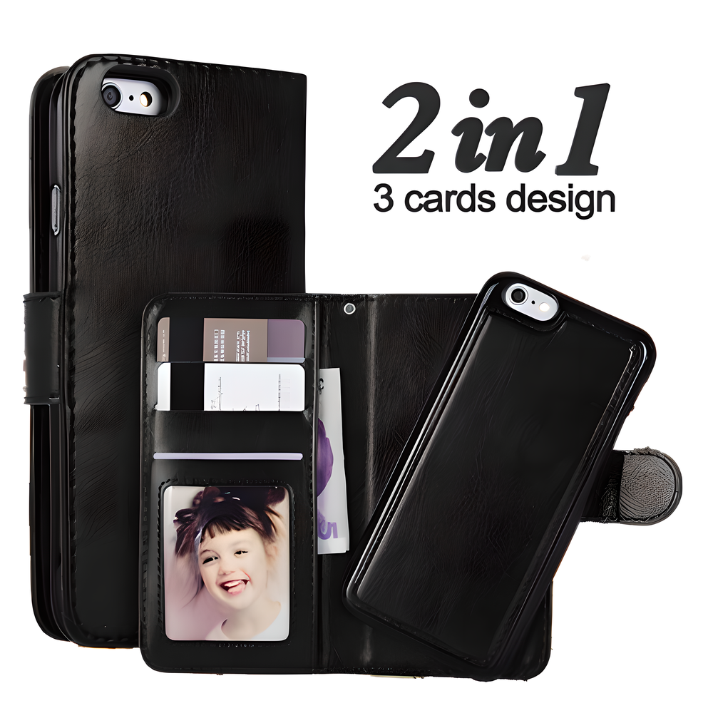 2-in-1 Premium Magnetic Phone Wallet Case with Detachable Design, Multiple Card Slots, and Secure Magnetic Closure