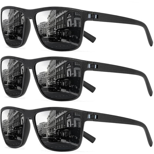 3PCS Square Polarized Sunglasses with Sleek Design and Protective Features