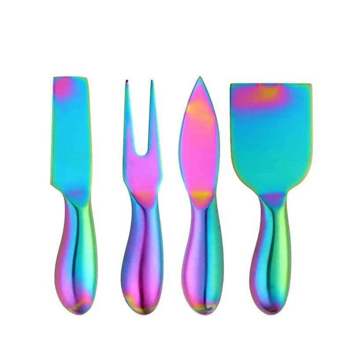 Vibrant colourful stainless steel spatula set for versatile cooking and baking tasks in the Kiwi kitchen