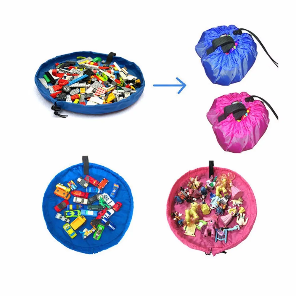 2-in-1 Portable Kids Play Mat and Storage Bag in Blue, 150cm Diameter