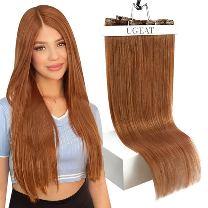 12-inch Clip-In Human Hair Extensions in Balayage Highlight Blonde for voluminous, glamorous hairstyles