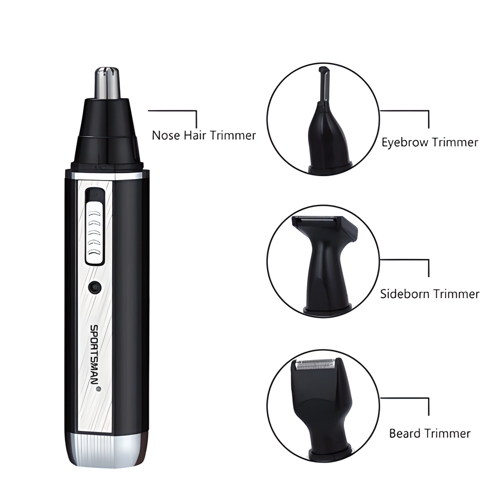 4-in-1 Rechargeable Electric Shaver and Trimmer Set with Stainless Steel Blades and 360° Rotating Head