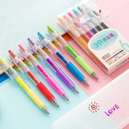 Vibrant 3D Jelly Pens in diverse colours, delivering rich, shiny lines and a unique 3D effect to unleash your creativity.