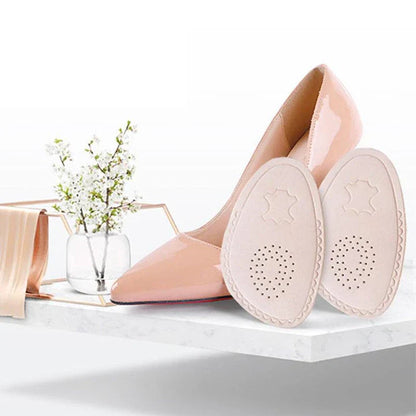 Pair of 2Pcs Sheepskin Forefoot Pads for high heels, providing invisible cushioning and comfort for Kiwi women